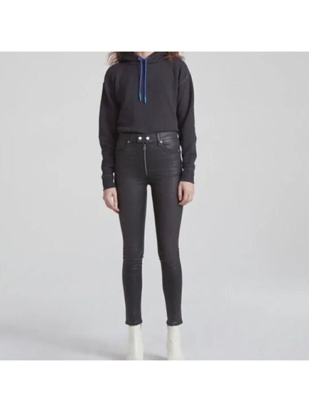 rag & bone Baxter Coated Ashes Skinny Jeans Size 26
